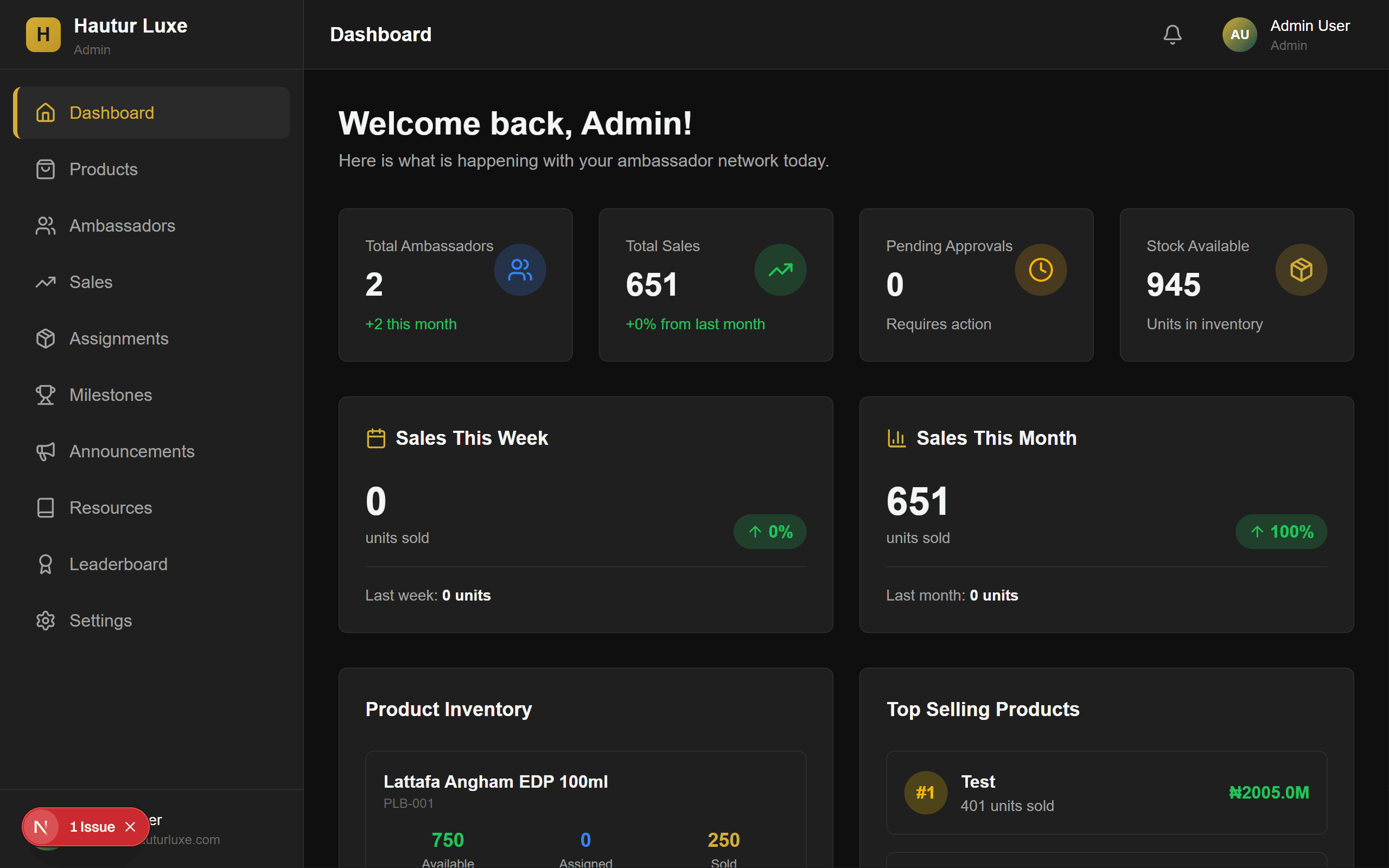 Hautur Luxe platform preview